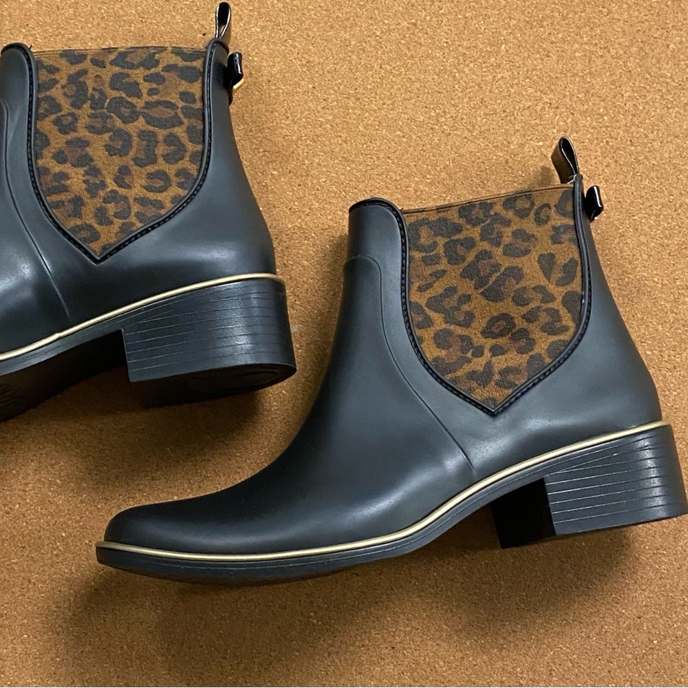 Kate Spade cheetah rain boots